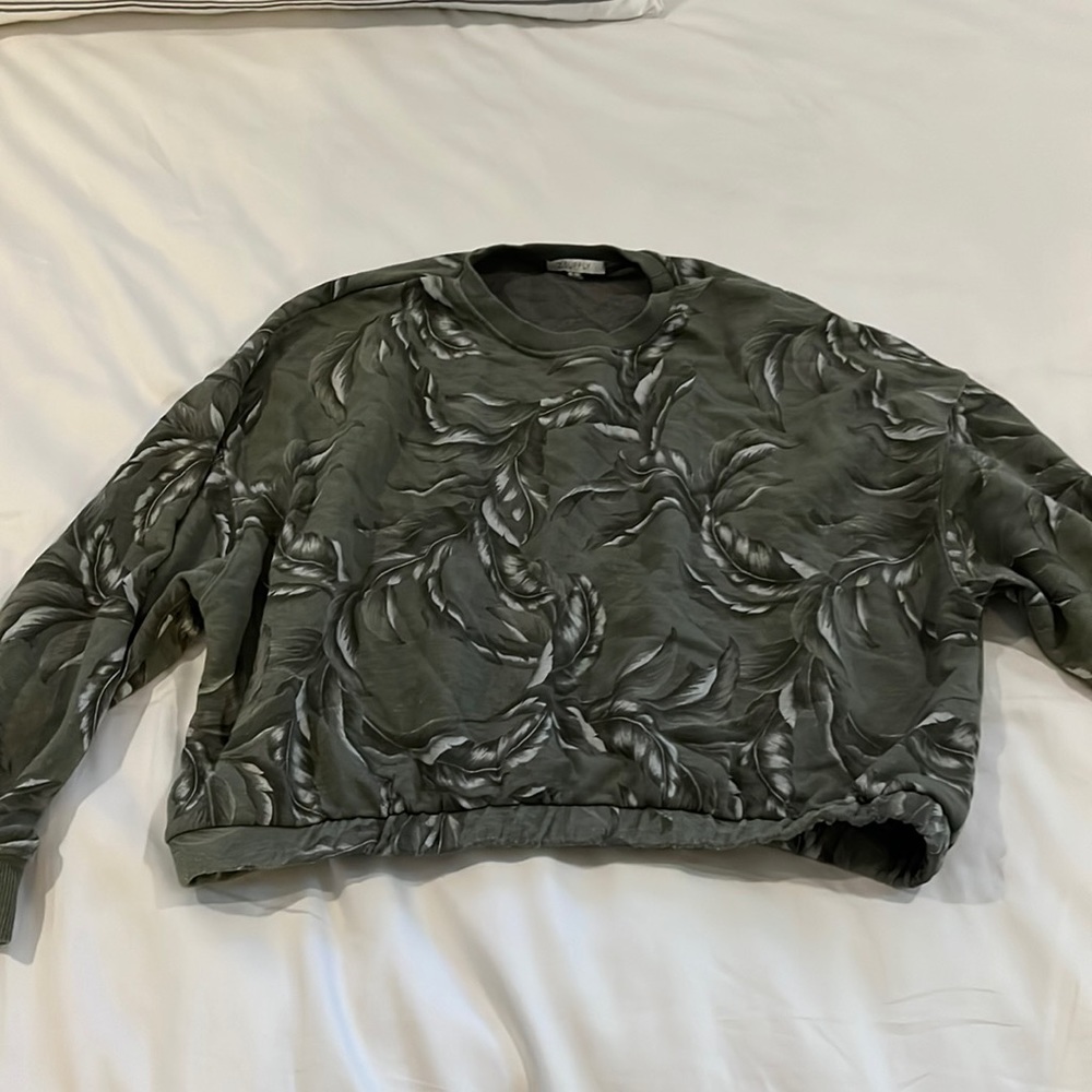 Zsupply green palm leaf sweatshirt